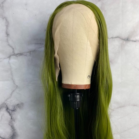 Dark Green Silky Lace Wig - Picture 3 of 9